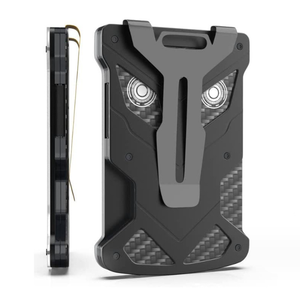 Fonction de blocage RFID PU cuir automatique Pop Up porte-<span class=keywords><strong>carte</strong></span> de crédit portefeuille avec boîte à cartes en métal - Product Image 4