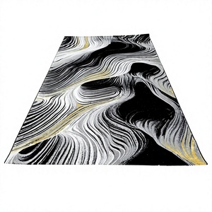 Alfombra Turca de Poliéster Afelpada Adiva, Tejida a Máquina con Diseño Jacquard, de Pelo Alto, Acolchada, Reversible, Lavable, Antideslizante y Antimicrobiana - Product Image 1
