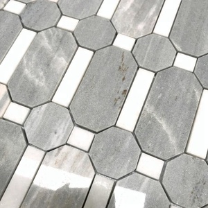 Mosaïque de marbre gris <span class=keywords><strong>octogonal</strong></span> de qualité supérieure pour salle de bain, cuisine, salon, hôtel, villa, hall, décoration murale <span class=keywords><strong>et</strong></span> de sol intérieure - Product Image 2