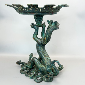 Bronz antika canavar-şekil Metal zanaat sanat galerileri ve müzeler için Retro heykelleri ekran
