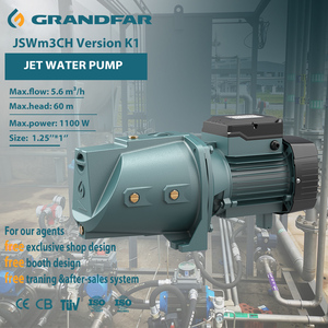Bomba de Agua de Superficie GRANDFAR de Alta Presión 1.25" 1" con Cableado de Cobre, Impulsor de Latón y Hierro Fundido para Jardín JSWm3CH - Product Image 1