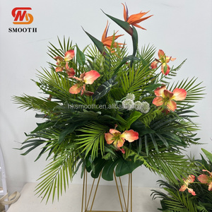 Centre de table floral artificiel en soie, motif orange tropical, pour décoration florale de table de mariage - Product Image 2