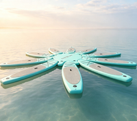 Plateforme gonflable de yoga aquatique multi-personnes 8 places pour Stand Up Paddle (SUP) et fitness