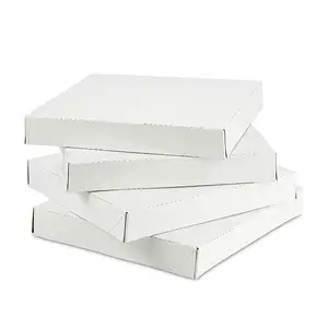 Custom made 5 7 8 9 10 12 16 20 24 28 32 polegadas papelão ondulado de marca pizza caixa de papel de embalagem pizza branca para alimentos