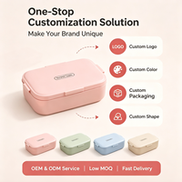 Boîte à bento en plastique de qualité alimentaire, 3 compartiments, sans BPA, compatible micro-ondes, étanche, portable, pour le bureau et les étudiants