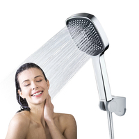 Douche à main carrée haute pression, fonction unique, facile à nettoyer, économie d'eau, pour salle de bain