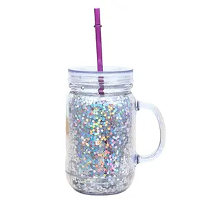  Cupture Acrylic Mason Jar Tumbler Mugs with Lids