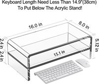 Support d'écran moderne pliable en acrylique, double couche, transparent, pour ordinateur, organisateur de bureau amovible