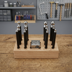 High Quality SUNTOOLS/STIPL Model 294I Cupola <b>Punch</b> Dapping <b>Punch</b> <b>Set</b> of 12 Stand Wooden Dies Jewelry Making Tool Stand Punjab - Product Image 4