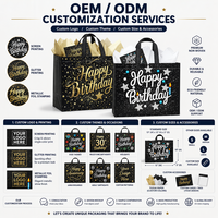 Sac cadeau d'anniversaire écologique en non-tissé réutilisable avec poignées pour hommes, garçons, enfants - Vente en gros
