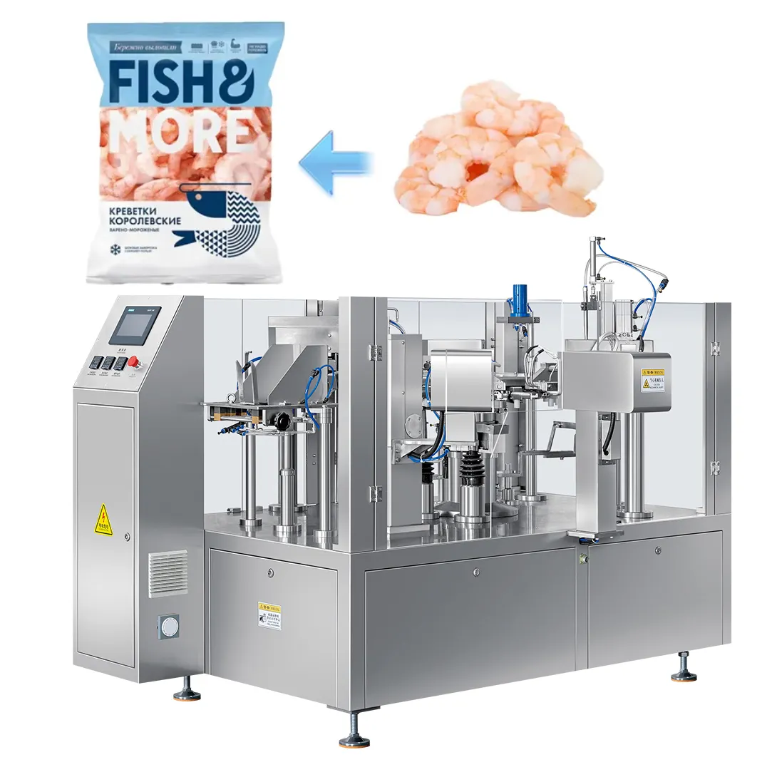 Multifunktions-Garnelen-Meeresfrüchte-Verpackungsmaschinen automatische Tiefkühlprodukte-Abfüllverpackungsmaschine
