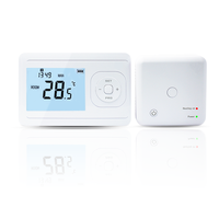 Thermostat intelligent programmable hebdomadaire mural TELIN AC8048 à piles - Plage de points de réglage de -5 à 30°C - Pièces pour chauffage au sol