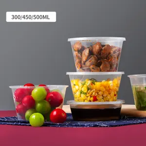 Factory Supplier Disposable Take Out Microwaveable Thickened Round Plastic Bowl With Lid