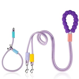 Durable Double <strong>Dog</strong> <strong>Leash</strong> with Soft Foam Handle , Colorful Tangle-Free Rope Lead <strong>for</strong> Walking Two Small or Medium Pets Outdoors - Product Image 1