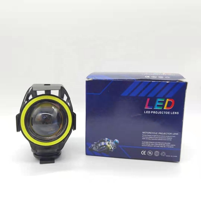 Angel Eye Motorcycle Headlights Led Spot Lights 12v Mini U7 Scooter Motorbike Spotlight Fog Driving Lamp High Low Beam Strobe