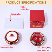 Boîte à bijoux en acrylique mat en forme de dôme, rose rouge, directement de l'usine, pour fleurs éternelles, boîte cadeau pour bague de fiançailles, personnalisable