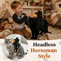 Tenue pour animaux de compagnie Spooky Pumpkin Rider, Costume de cavalier noir, Fournitures pour Halloween, mariages, fêtes, Cadeaux, Souvenirs, Articles de collection