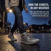 Chaussures de marche confortables à coupe basse en cuir véritable avec empeigne en maille respirante, semelle en caoutchouc, baskets décontractées tendance pour hommes