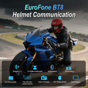 Auriculares inalámbricos para casco de motocicleta con Bluetooth 5,1, altavoz con pantalla de batería y función de recordatorio - Product Image 2