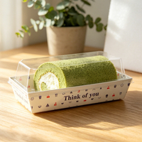 Caja para Pastelería Recubierta de Material Acuoso y Libre de Plástico con Tapa Transparente, Contenedores de Panadería Biodegradables Desechables al por Mayor de Fábrica