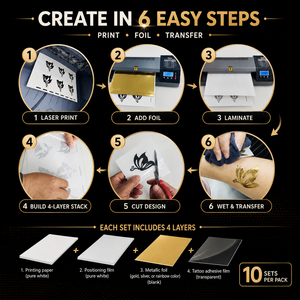 Papier autocollant pour tatouage temporaire, effet doré métallique, imperméable, pour corps et visage, sexy, pour fêtes et mode - Product Image 6