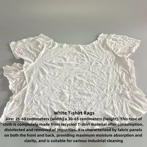 أكياس قماش بيضاء للتنظيف الصناعي 100% قطن، وزن 25 كجم، قصاصات قماش بيضاء للرسامين، مناسبة لقص القمصان - Product Image 2