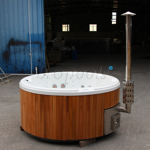 Nouvelle baignoire à remous <span class=keywords><strong>en</strong></span> cèdre rouge moderne, intelligente, portable, chauffée au bois, avec éclairage LED, <span class=keywords><strong>massage</strong></span>, <span class=keywords><strong>spa</strong></span> extérieur écologique pour 2 personnes - Product Image 6