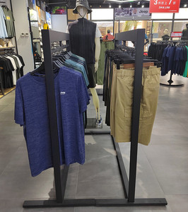 Rak <span class=keywords><strong>Display</strong></span> Pakaian, Gantungan Samping Baju Dua Baris, Rak Pulau Tengah, Lantai Ke Langit-langit - Product Image 3