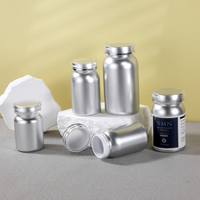 Emballage plastique personnalisé, flacon pour pilules, pot de qualité alimentaire, flacon pour compléments alimentaires, capsules, vitamines, comprimés, avec bouchon à vis, peinture à l'huile argentée, PET