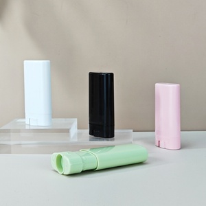 <b>Small</b> Clear Oval Lip Balm Tube Chap Stick Packaging 15ml 20g Black White pink Green Gel Deodorant Stick <b>Container</b> - Product Image 1