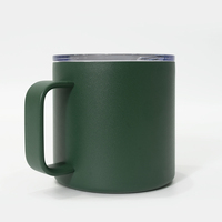Gobelet de voyage personnalisé de 14 oz anti-fuite avec poignée, en acier inoxydable 304, tasse à café d'extérieur sans BPA, compatible lave-vaisselle, OEM