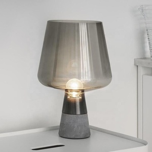 Nordic Amber Smoke Glass Side <strong>Table</strong> Lamps Modern Standing Lampes De <strong>Table</strong> for Home Living Room Office Villa Hotel <strong>Lighting</strong> - Product Image 2