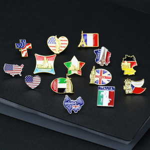 Di alta qualità American US EU Germany bandiera del paese morbido smalto duro placcato spilla distintivo magnetico personalizzato spille da risvolto per Souvenir - Product Image 1