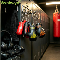 Porte-clés en cuir PU avec logo personnalisé imprimé, gant de boxe, sac de boxe miniature 3D, accessoires pour la gym, idéal comme cadeau