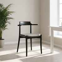 Chaise de salle à manger en bois massif de style nordique minimaliste moderne de haute qualité avec dossier en cuir écologique pour la maison, le café, l'hôtel, la villa