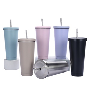 Premium 500ml Vacuum Insulated Stainless Steel Tumbler Double Wall Coffee Mug <b>with</b> <b>Straw</b> Lid for Hot and Cold Drinks - Product Image 1