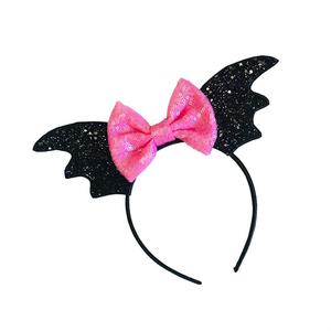 Serre-tête chauve-souris à paillettes pour femmes et filles, accessoires de fête d'Halloween, pinces à cheveux scintillantes avec ailes - Product Image 1