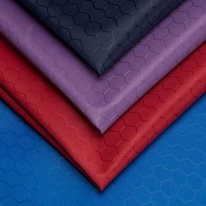 Tissu Jacquard Géométrique Brocart en PVC et Polyester Tissé, Imperméable et Résistant à l'Abrasion, Poids Moyen, Motif Cube Grandes Mailles de Football, pour la Maison - Product Image 1