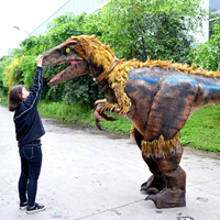Modèle de dinosaure animatronique, qualité supérieure, simulation grandeur nature, costume de dinosaure Velociraptor, vente en promotion