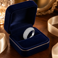 Bague en argent 925 avec moissanite, taille brillant rond, sertie à griffes, micro-incrustation, unisexe, bijoux de mariage et de fiançailles