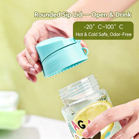 Boîte à lunch rectangulaire à double étage en plastique pour enfants, avec motif de dessin animé, ensemble bouteille d'eau et cuillère, portable, compatible micro-ondes