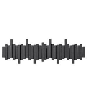 Piano <b>Key</b> Shaped Wall Mounted Clothes <b>Hanger</b> Solid Wood Creative Coat Rack For Living Room Entryway Multipurpose Storage - Product Image 2