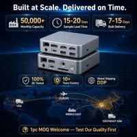 Base de Conexión USB C 14 en 1 con Triple Pantalla MST, 2x HDTV 4K60Hz + DP, 120W PD, USB3.1 de 10Gbps, LAN Gigabit, SD y TF para MacBook y Windows