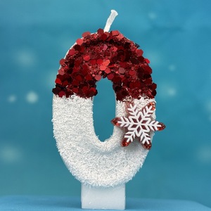 Velas de Cumpleaños Digitales Creativas con Diseño de Copos de Nieve Rojos y Blancos, Cera para Decoración de Pasteles, Caja de Regalo para Celebración de Cumpleaños - Product Image 6
