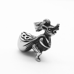 Hip Hop Rock Animal <span class=keywords><strong>Souris</strong></span> Voler Riz Punk Pvd En Acier Inoxydable Étanche Pendentif De Mode Bijoux Colliers pour <span class=keywords><strong>Hommes</strong></span> Homme En Gros - Product Image 6