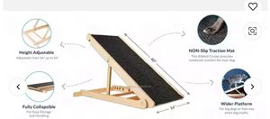 कुत्तों के लिए समायोज्य आधुनिक आयताकार लकड़ी के तह रैंप सीढ़ियों को छोटे जानवरों के लिए ठोस इनडोर आउटडोर पालतू बिस्तर सहायक - Product Image 5