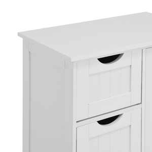 White Bathroom <b>Storage</b> Cabinet Floor Cabinet With Adjustable Shelf And <b>Drawers</b> - Product Image 6