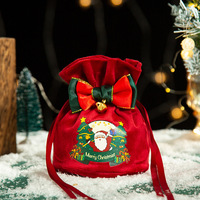 Joyeuses fêtes Bowknot cordon de serrage sacs-cadeaux de noël décoration économique pas cher décorations de noël avec ruban