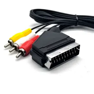 1.8米6英尺RGB Scart影音电缆引线音频视频连接器，适用于Nintend娱乐系统NES高质量快速船