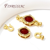 Fermoirs de bijoux en pierre naturelle incrustés plaqué or véritable 18 carats attaches serrures Bracelets accessoires pour composants de résultats de bijoux